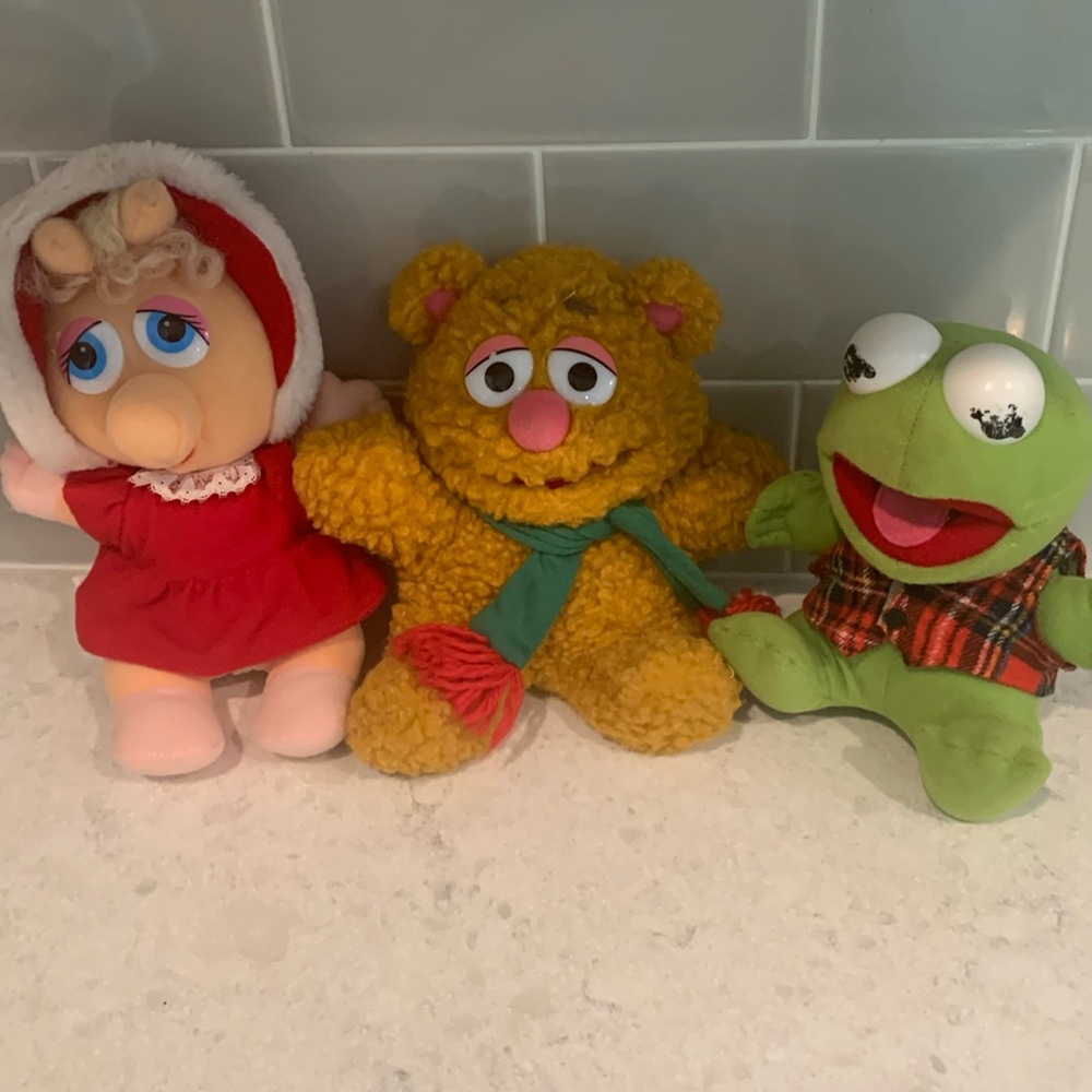 Vintage 1987 Henson Holiday Baby Muppets: Miss Piggy, Kermit, and Fozzie Bear